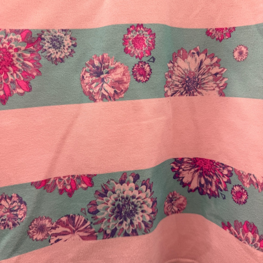 Lululemon Ivivva Cool Racerback Pink Blue Floral Stripe Tank‎ Top Sz 12 - Picture 6 of 8